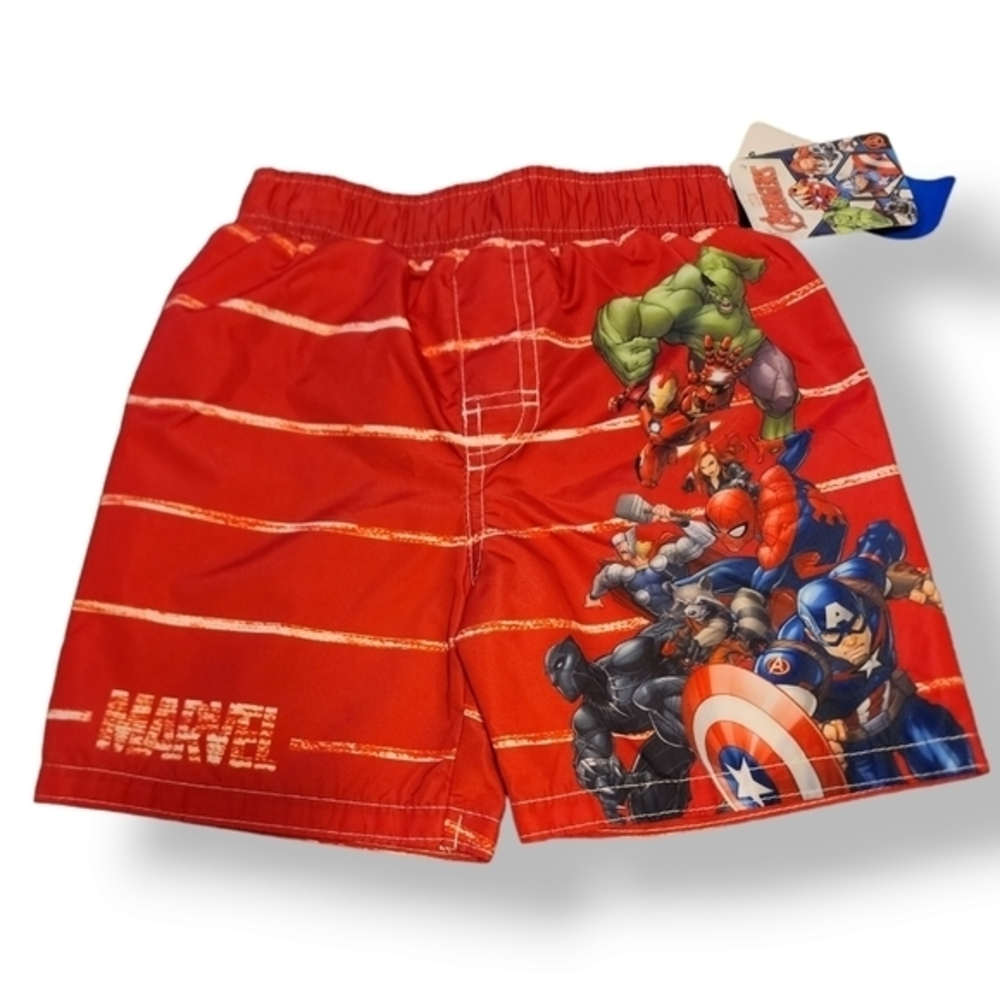 Marvel Avengers Character Boys Swim Trunks Quick Drying Swimwear, NWT